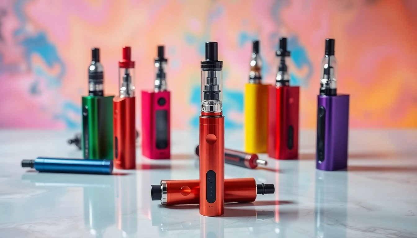 Showcasing diverse dummy vapes with striking designs and vibrant colors displayed prominently.