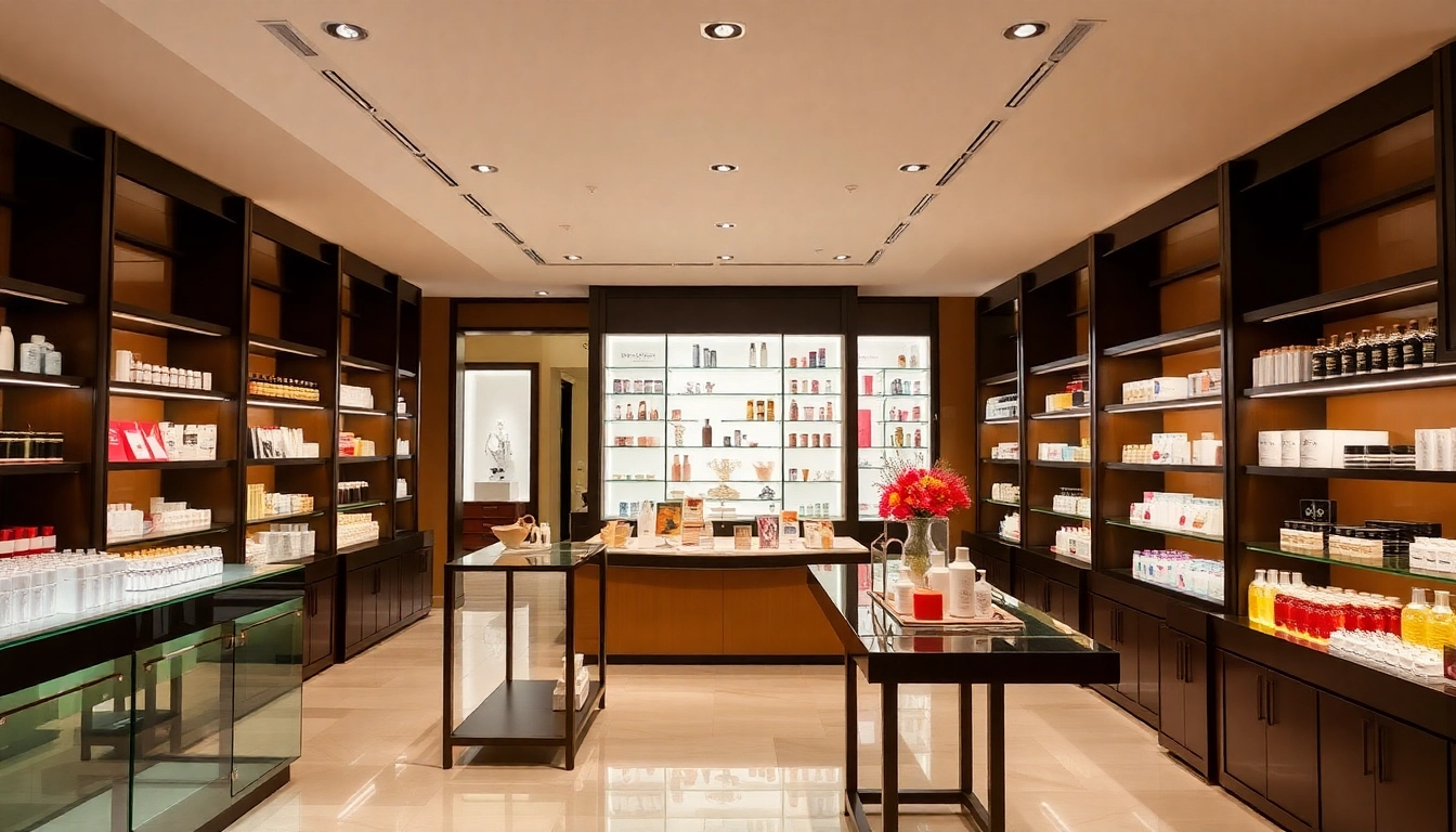 Browse etiket's curated collection of luxurious skincare and fragrance products in a chic boutique.