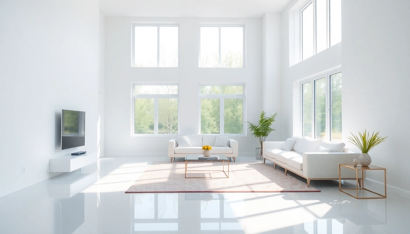 Professional cleaning company in Jacksonville transforming a living room with bright surfaces and natural light.