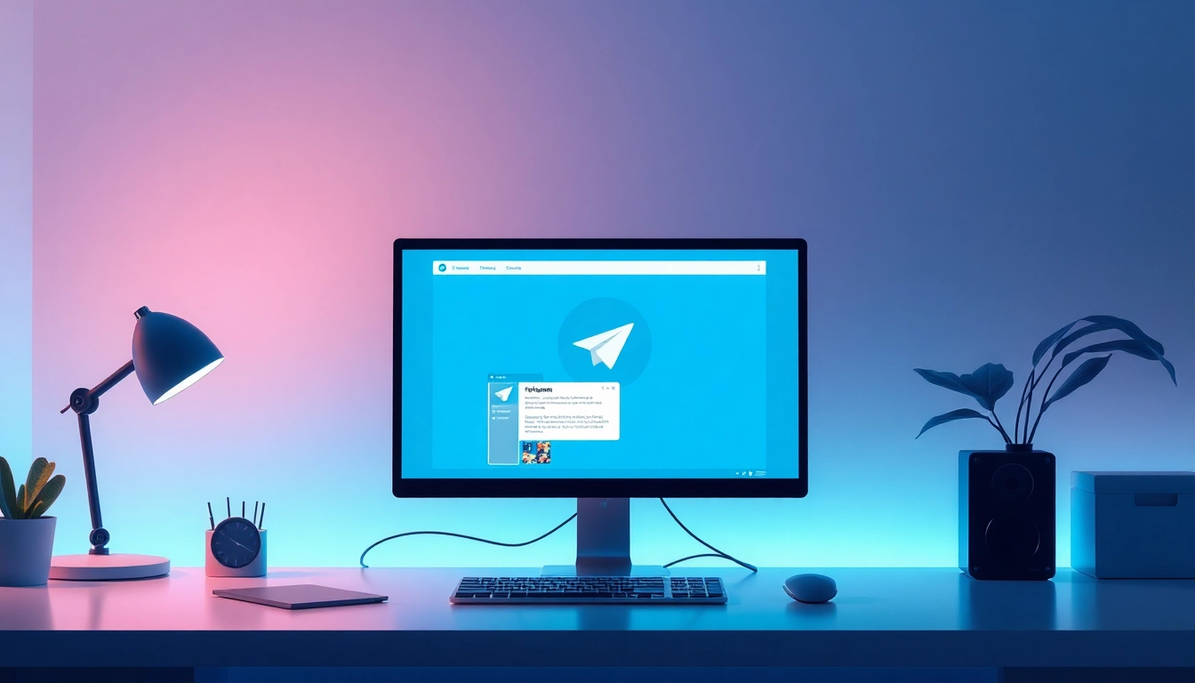 Download telegram电脑下载 on a sleek computer interface with user-friendly design elements.