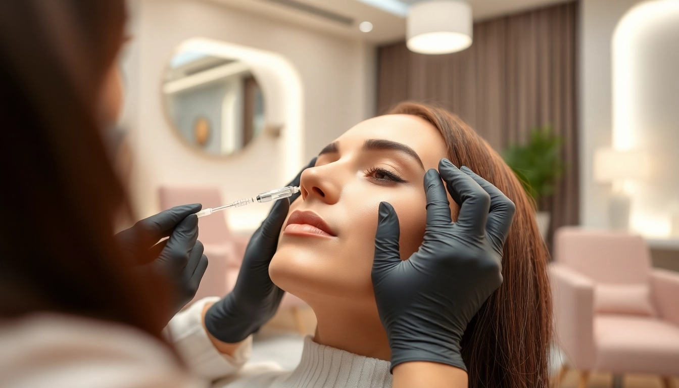 Filler injection procedure highlighting skillful application in a serene medspa environment.