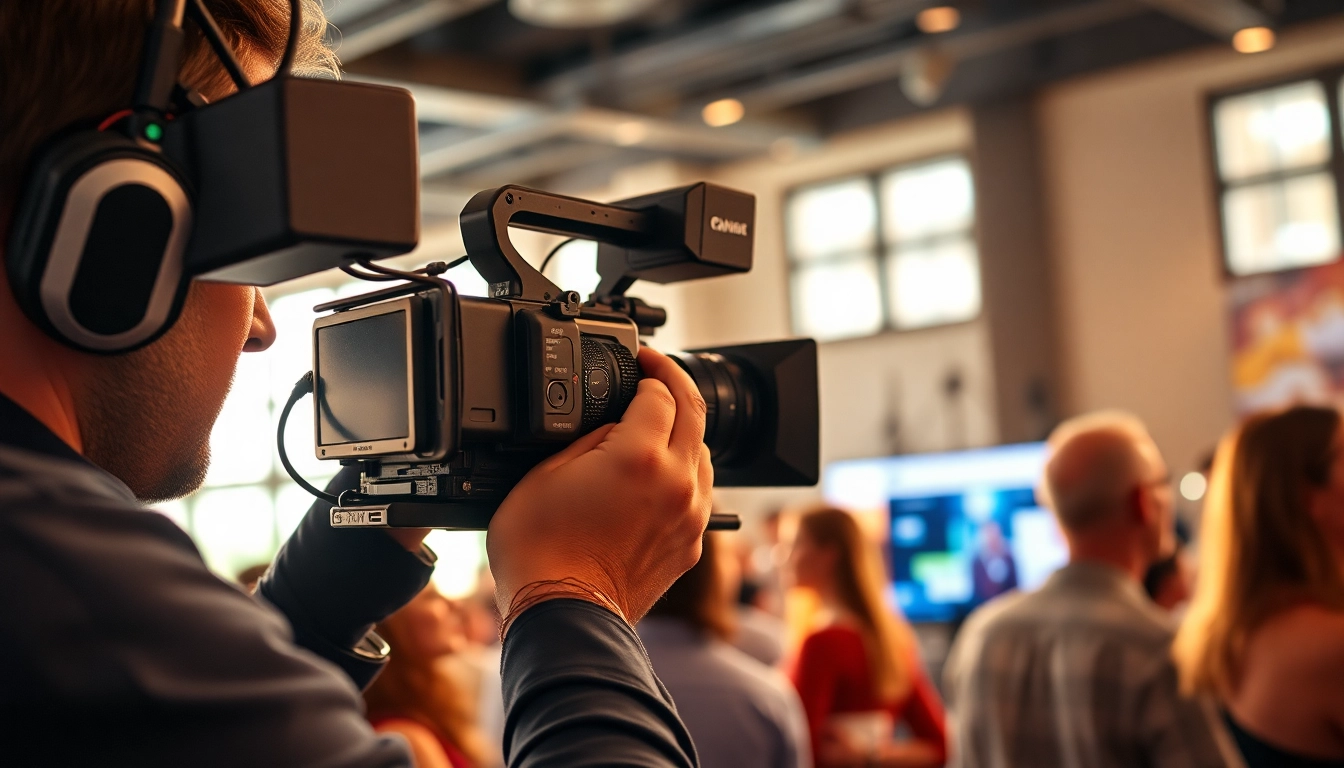 Engaging On-Site Videography activity showcasing a professional videographer capturing live events.