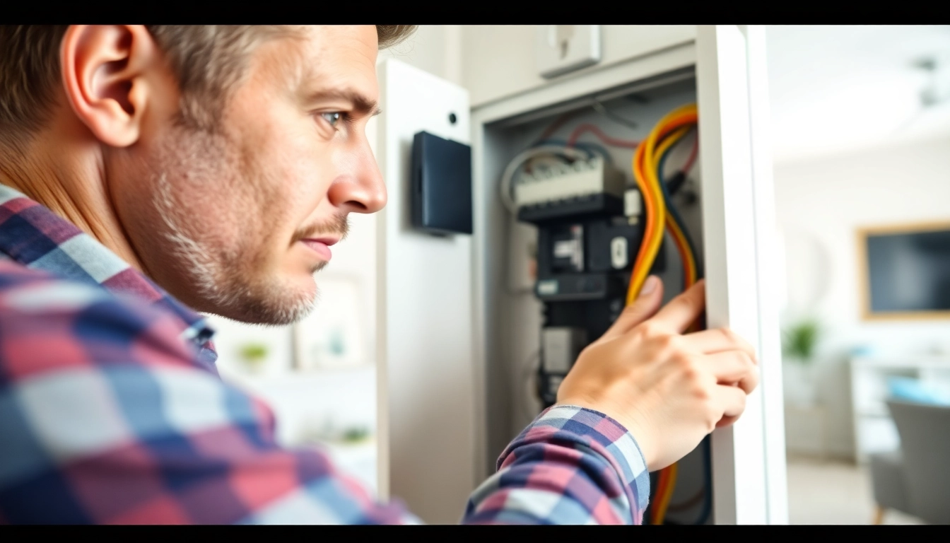 Inspecting an electrical panel Clearwater home, showcasing safety and professionalism in service.