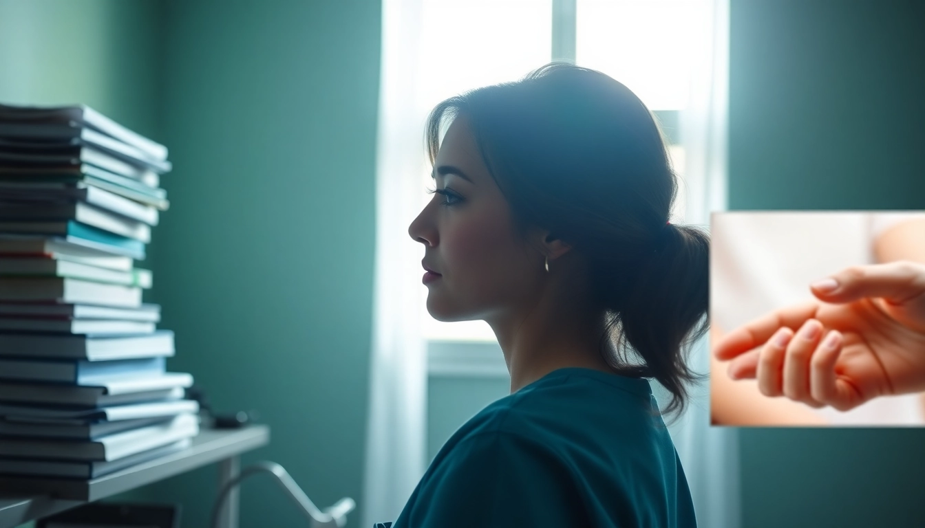 Nurse reflecting on the challenges of the VDAP Program in a serene clinical setting.