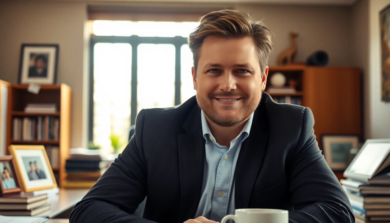 JD Vance net worth portrait showcasing confidence in a professional office environment.