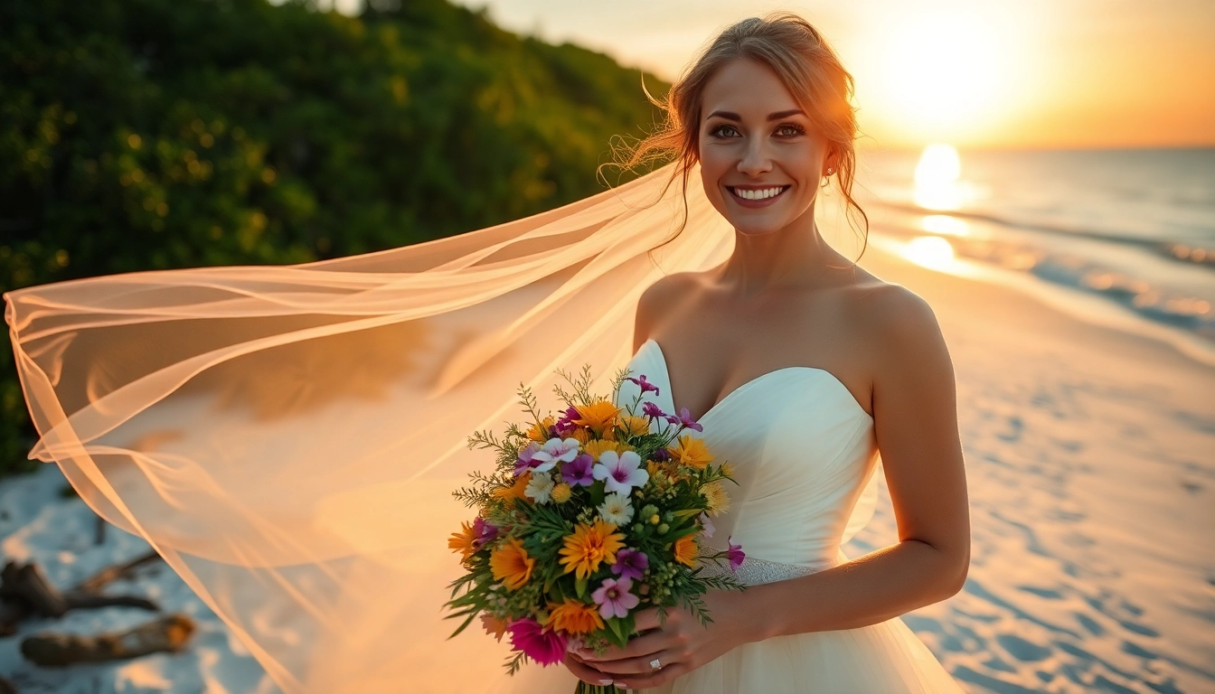 Cherish the moment at a 30a bridal beach wedding with a radiant bride and a charming coastal backdrop.