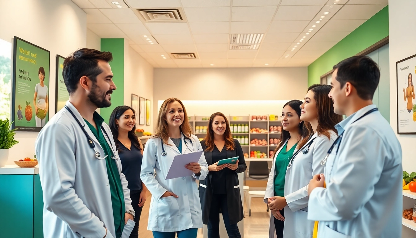 Consultation in a weight loss clinic in Las Vegas with healthcare specialists providing personalized advice.