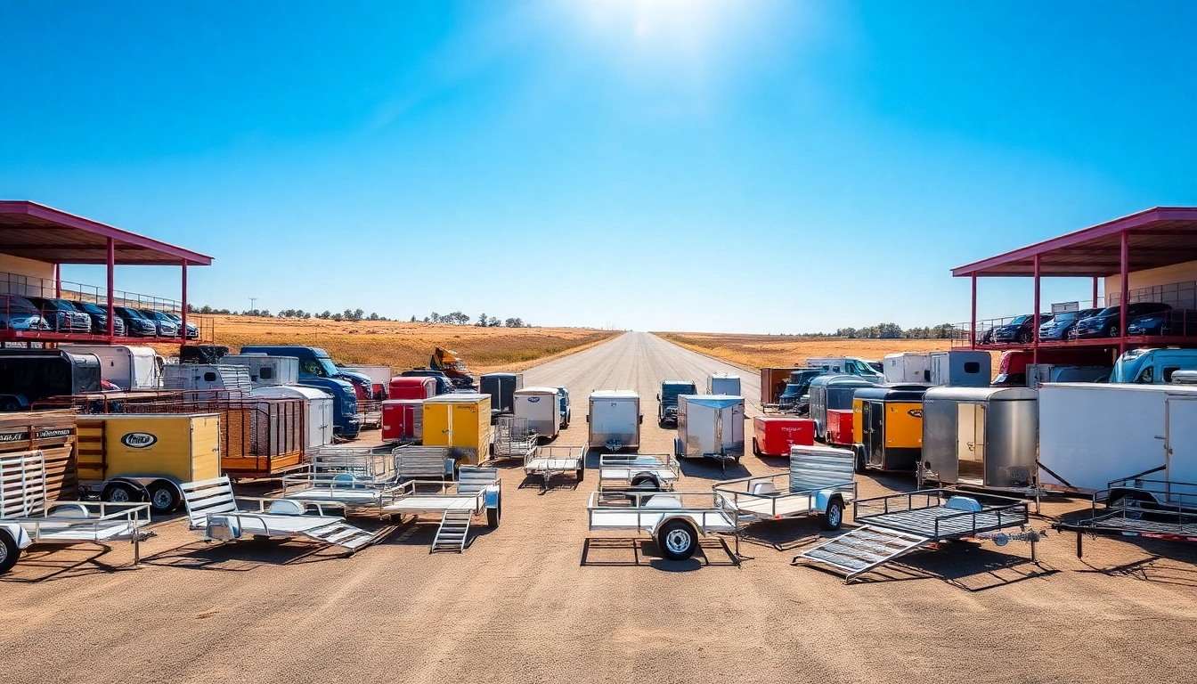Browse diverse trailers near me showcasing utility, cargo, and equipment options in an outdoor setting.