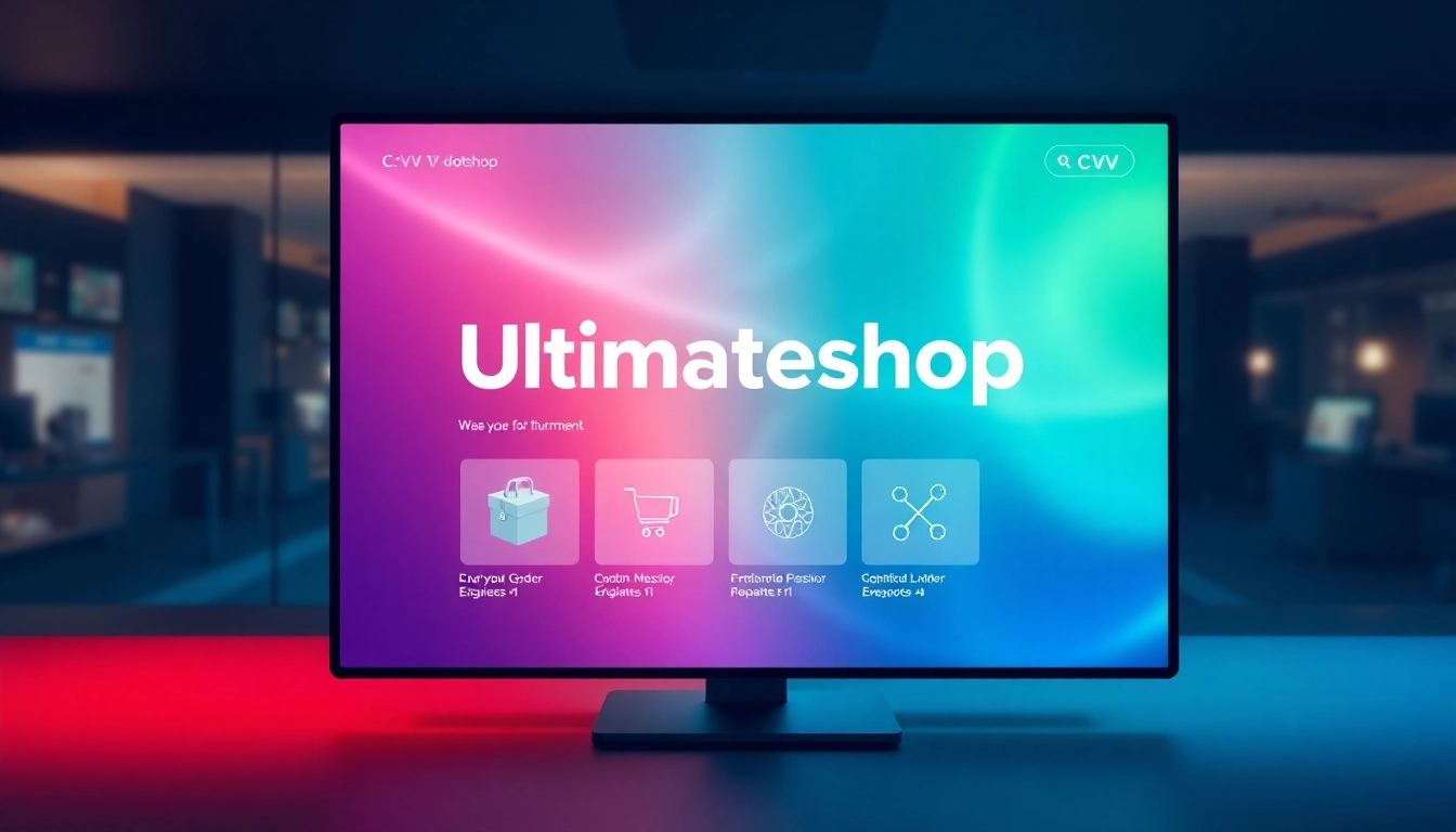 Explore the seamless features of Ultimateshop cvv through an interactive digital design.
