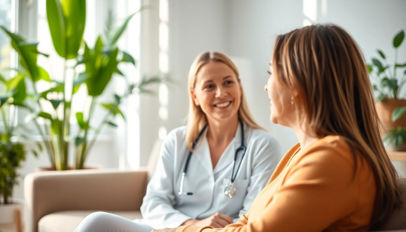 Therapist helping a client dealing with depression in a calming office environment.