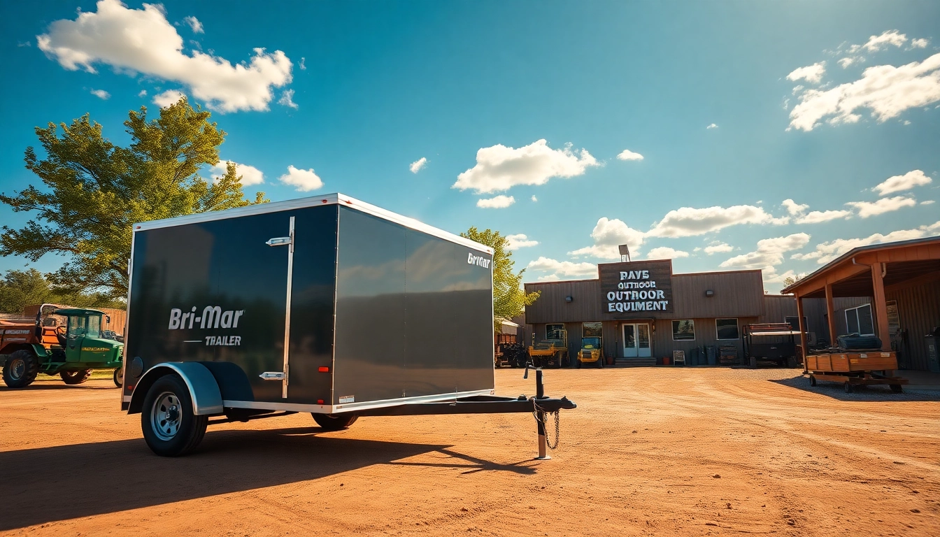 Find bri-mar trailers for sale near me featuring a durable trailer on a sunny outdoor lot.